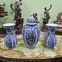 Уникален комплект антикварни колекционерски холандски порцеланови вази Delft , снимка 1 - Вази - 45220144