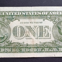 Банкнота 2 . САЩ.  Долар . 1 долар . Син печат . 1957  А  година., снимка 2 - Нумизматика и бонистика - 44967811