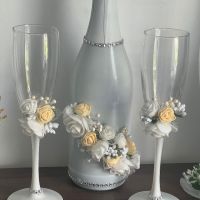 Сватбени чаши, снимка 1 - Сватбени аксесоари - 45911218