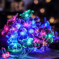 Многоцветни коледни LED лампички с цветя с щепсел  - Многоцветни, дължина - 5м ,28бр лампички.С мног, снимка 9 - Декорация за дома - 45786343