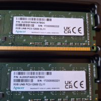 Памет за компютър 2x8 Gb DDR3 Apacer 1600 MHz, снимка 1 - RAM памет - 44949491