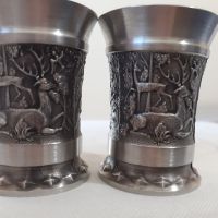 Немски чаши за ракия от калай Antik * Vintage, снимка 2 - Антикварни и старинни предмети - 45344999