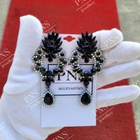 Обеци черни кристал PNS jewellery, снимка 2 - Обеци - 45251216