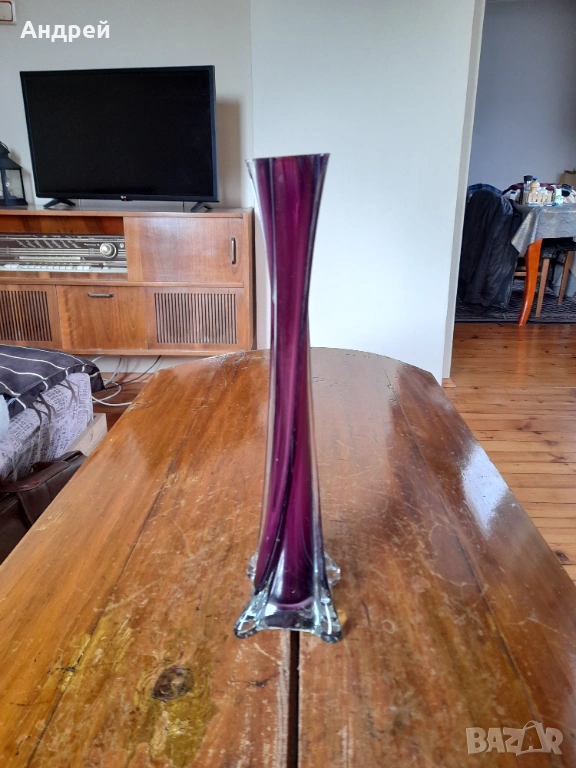 Стара стъклена ваза #19, снимка 1