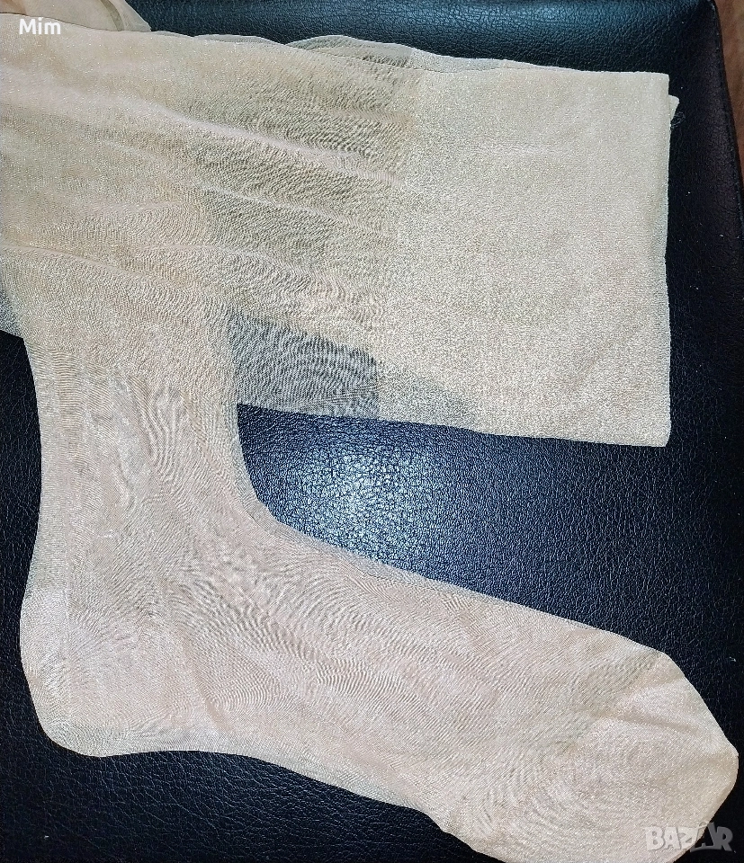 Ретро големи чорапи цвят телесен , снимка 1