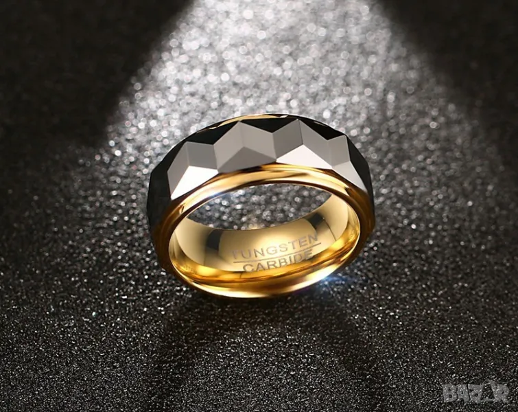 Солиден мъжки пръстен от Волфрам , снимка 1