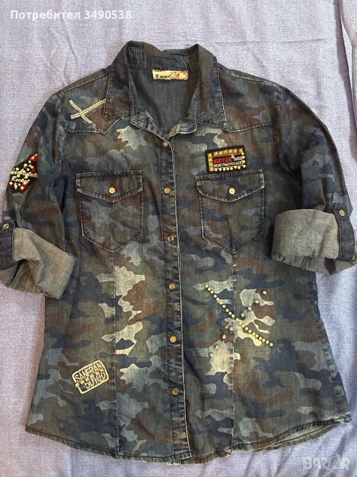 Дамска дънкова риза, снимка 1