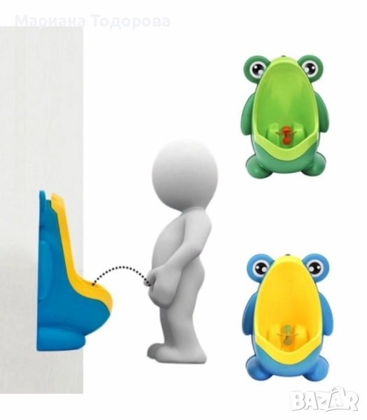 Писоар за деца под формата на жабка/ Цвят: Зелен,, снимка 1