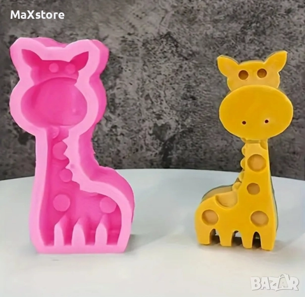 Жираф дълбок силиконов молд за свещи гипс сапун смола фондан за декорация на торта , снимка 1