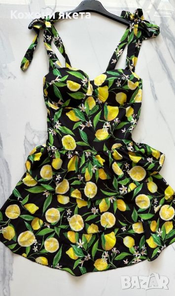 Черна рокля с лимони 🍋, снимка 1