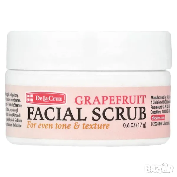 Нова мини опаковка ексфолиант за лице De La Cruz, Facial Scrub, Grapefruit, снимка 1