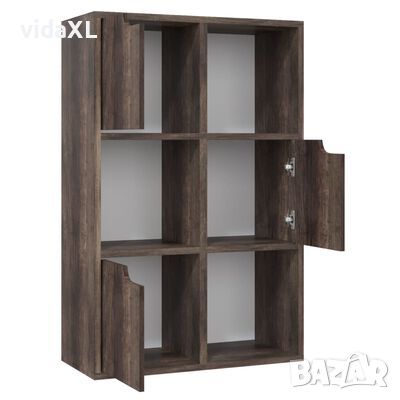 vidaXL Етажерка за книги, опушен дъб, 60x27,5x88 см, инженерно дърво（SKU:338164, снимка 1