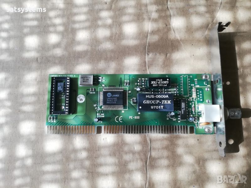 UMC UM9008F Acorp PE-908 Network Ethernet Controller Card 16-Bit ISA, снимка 1