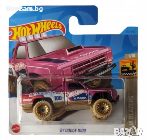Колекционерска количка Hot Wheels 87 DODGE D100, снимка 1