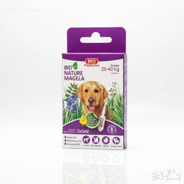 Натурална Грижа за Кожата за Кучета от 20 до 40кг - Капки - 3x5ml- Bio Nature Magela- Bio PetActive, снимка 1