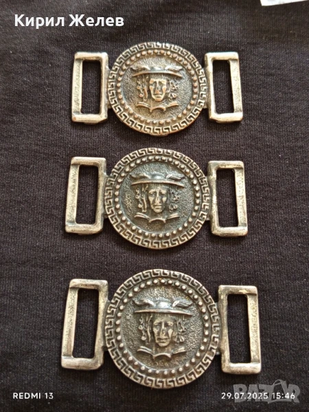 ТРИ БРОЯ КАТАРАМА ЗА КОЛАН ИЗОБРАЗЯВАЩИ МЕДУЗА ГОРГОНА МНОГО КРАСИВИ 29226, снимка 1