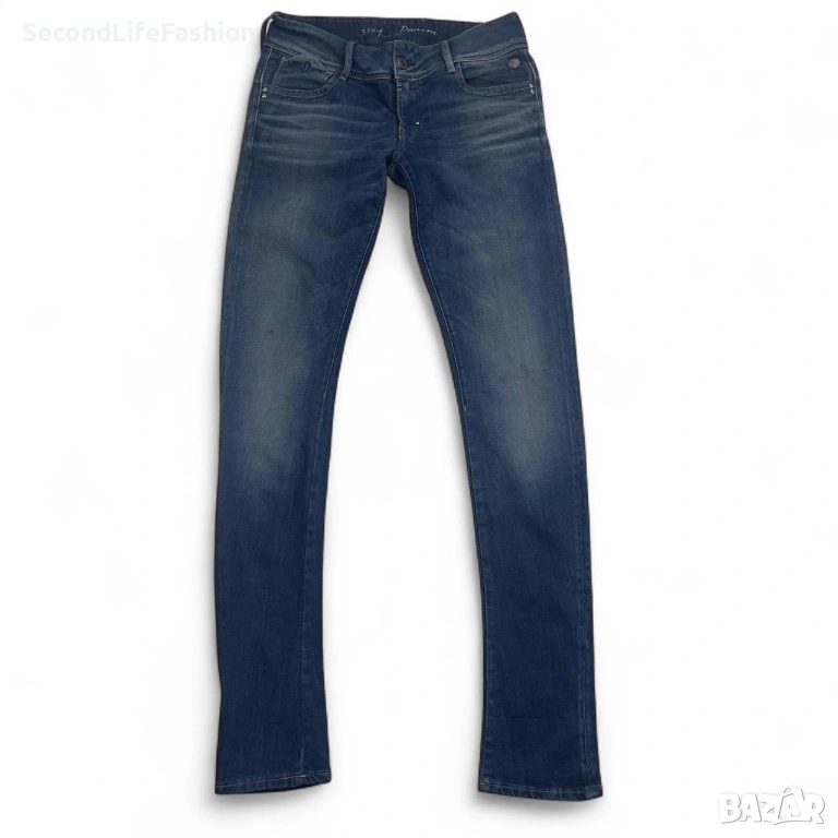 Дамски дънки G-Star Raw Slim RN 104506, тъмносини, размер 28x32, избелели, с ниска талия, снимка 1