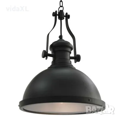 vidaXL Таванна лампа, черна, кръгла, E27（SKU:281624）, снимка 1