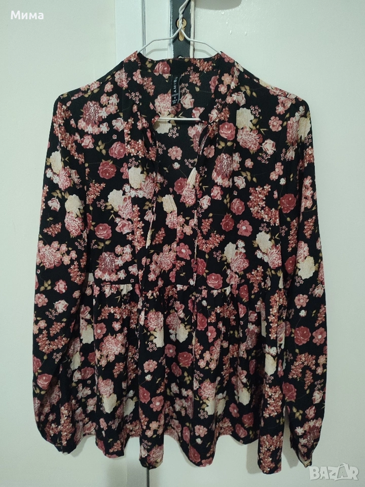 Ефирна блузка на цветя, снимка 1