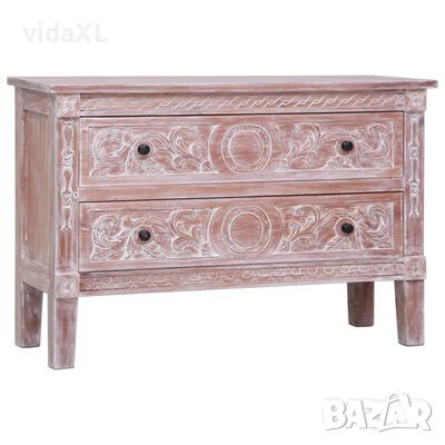 vidaXL Бюфет с 2 чекмеджета, 90x30x60 см, махагон масив（SKU:283852, снимка 1