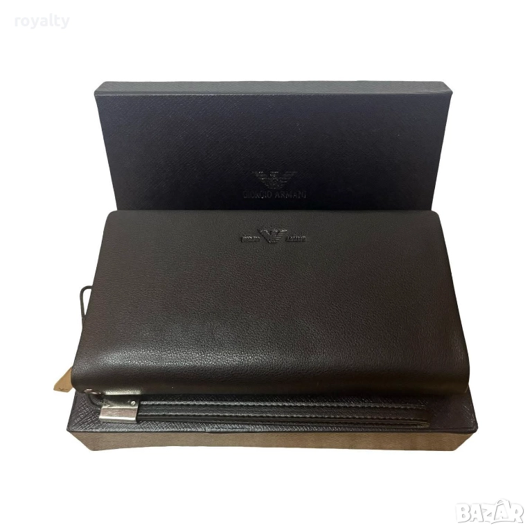 Emporio Armani ЕСТЕСТВЕНА КОЖА Мъжко Клъч Портмоне , снимка 1