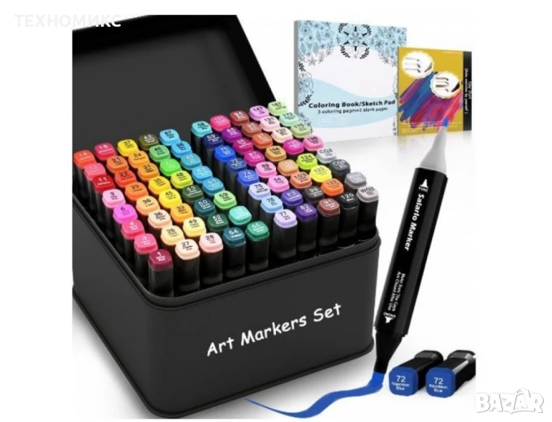 Комплект от маркери с алкохолна основа и калъф за съхранение 48/60/80/120/168 бр, снимка 1