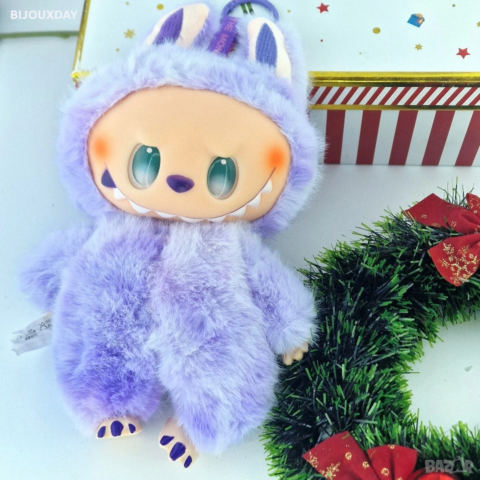 лилава кукла лабубу 25 см, снимка 1