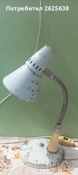 Стара работеща индустриална работна лампа, снимка 1