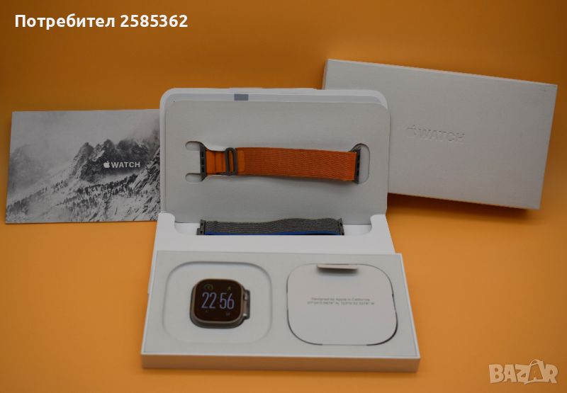 Apple Watch Ultra 49mm Titanium Orange Alpine Loop L Гаранционен, снимка 1