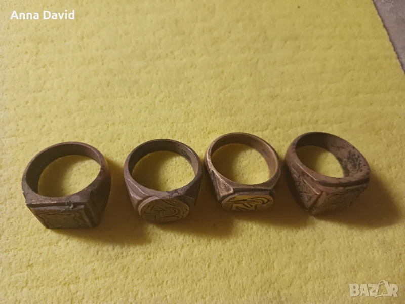 старинни бронзови масивни пръстена , снимка 1