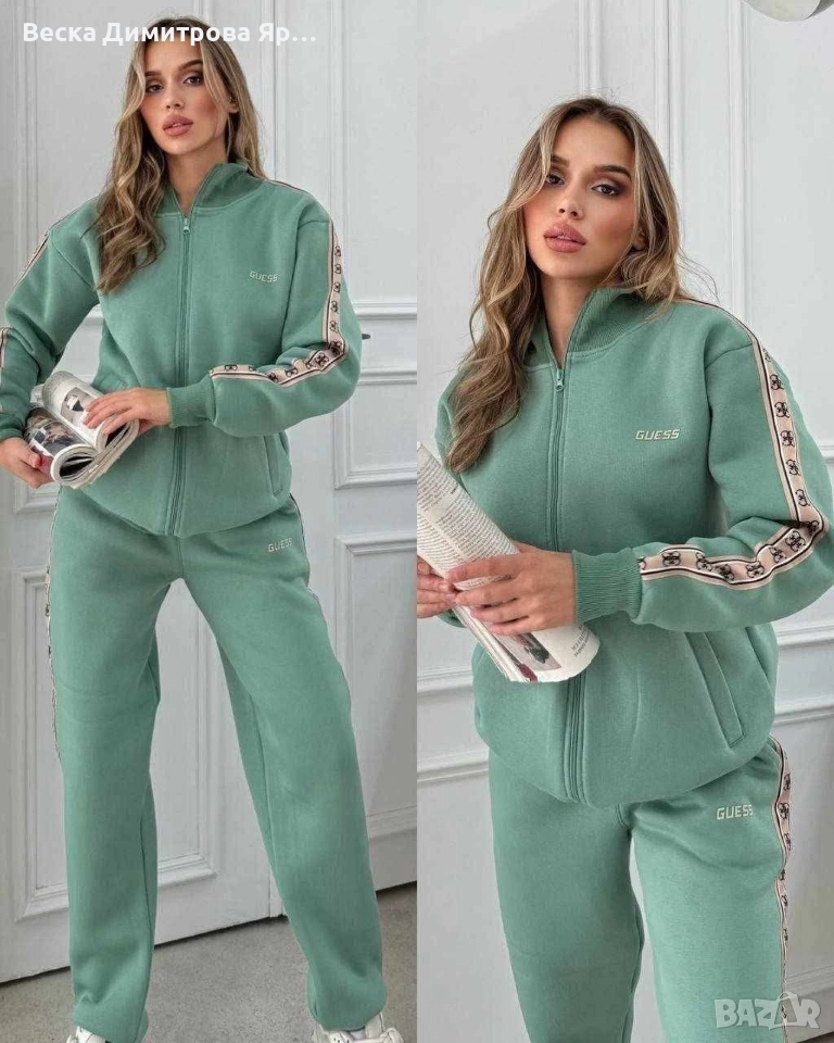 Дамски ватиран екип GUESS Триконечна вата Бродирано лого , снимка 1