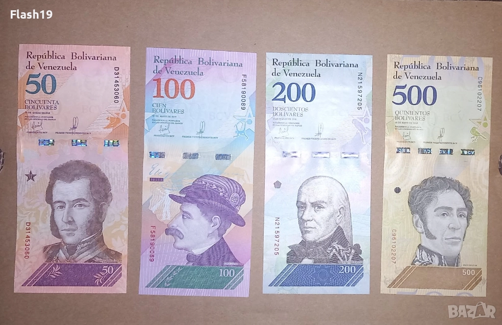 Венецуела 50 / 100 / 200 / 500 боливара 2018 UNC, снимка 1