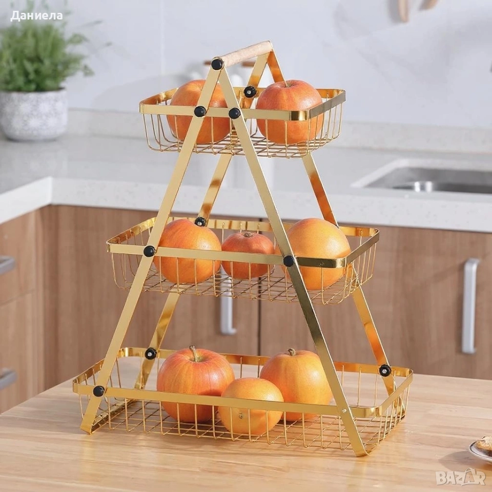 Триетажна метална поставка за плодове Cheffinger , снимка 1
