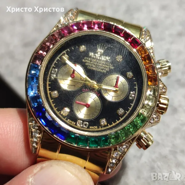 Мъжки луксозен часовник Rolex Daytona Rainbow 🌈 gold , снимка 1