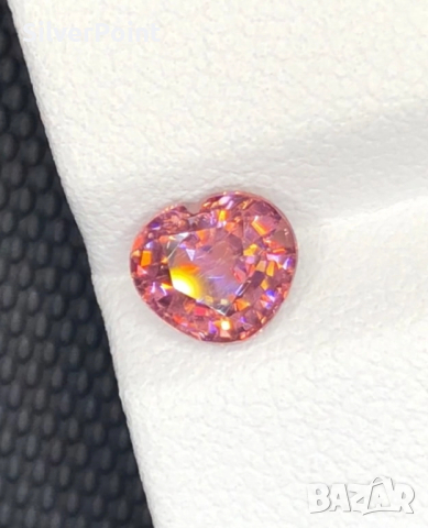 Циркон натурален розово сърце , снимка 2 - Други - 51558012