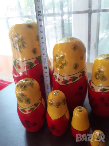 Прекрасна стара руска кукла матрьошка 8 в 1 с етикет, снимка 5 - Антикварни и старинни предмети - 53275518