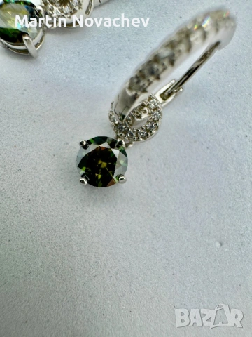 Сребърни обеци с мойсанит (Диамант) 0.5 карата, снимка 11 - Обеци - 53725579