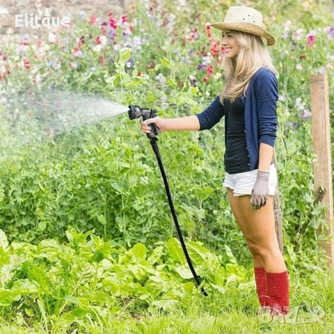 Гъвкав разтеглив градински маркуч 30м – Пълен комплект с пистолет (7 функции) и конектори, снимка 10 - Други инструменти - 53371303