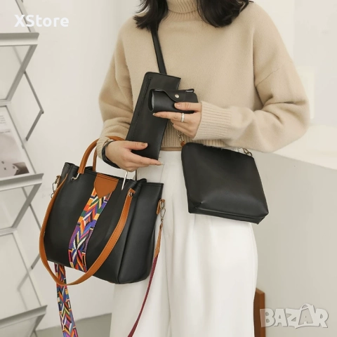 Дамска Чанта 4в1 – Модел 2025 | Елегантна, Практична, Многофункционална | Различни Цветове, снимка 2 - Чанти - 52547534