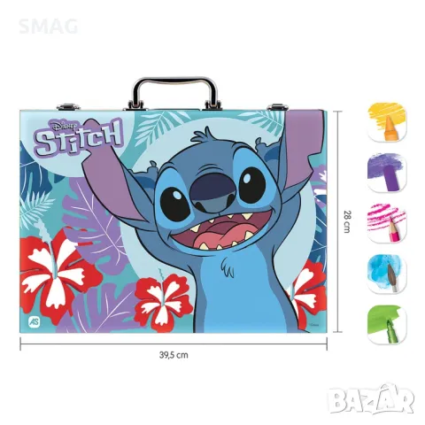 Комплект за рисуване Стич Disney Stitch Painting Case със 100 аксесоара S_1251814, снимка 5 - Рисуване и оцветяване - 49256051