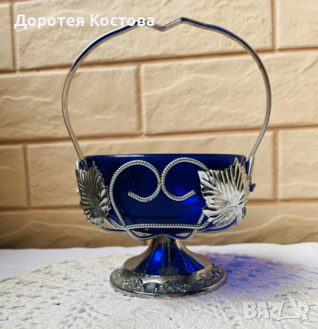 Красива посребрена захарница или бонбониера от Англия 