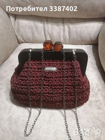 стилна ръчно плетена, снимка 2 - Чанти - 53948736