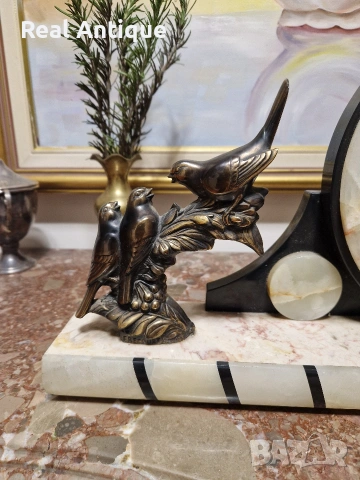 Прекрасен голям антикварен френски фигурален каминен часовник , снимка 8 - Антикварни и старинни предмети - 54242867
