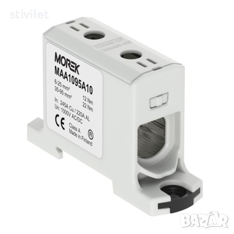 КЛЕМА ТУНЕЛНА MOREK МАА1095А10 СИВА 1P 245A с 2 отвора OTL95 1xAl/Cu 6-95mm² 1000V   НОВО, снимка 1 - Други - 46605207