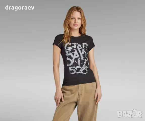 Нова дамска тениска G Star Graphic STM slim Tshirt оригинал, снимка 14 - Тениски - 49979485