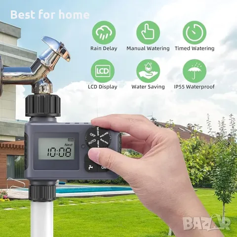  Градински  програмируем таймер, програматор за вода WTESK, снимка 2 - Напояване - 49771795