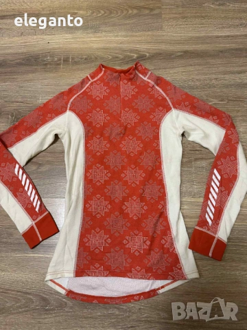 Дамска ! Helly Hansen  Merino Wool Warm Freeze 1/2 Zip Base Layer , L размер, снимка 3 - Спортни екипи - 53099638
