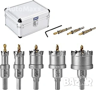 Комплект Mollom 5 бр. (16-45 мм) TCT карбидни боркорези за твърд метал, 5 бр. фрези за отвори 