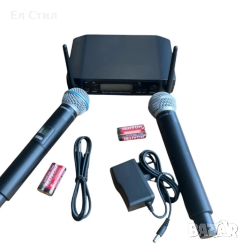 Комплект 2 броя безжични микрофони и UHF приемник с дисплей GLXD4, снимка 6 - Микрофони - 53804511