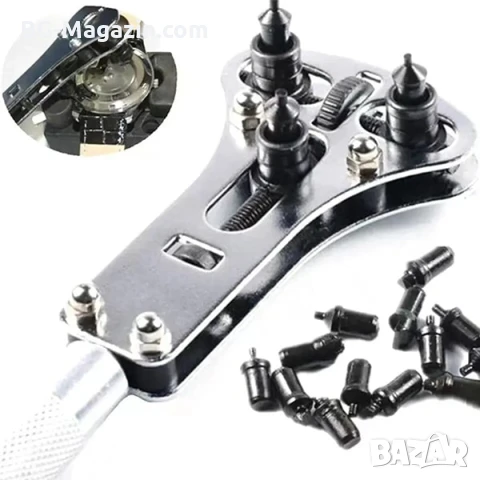 Професионална отварачка за часовници часовникарски инструмент за отваряне за смяна на батерия ремонт, снимка 9 - Други инструменти - 50976293